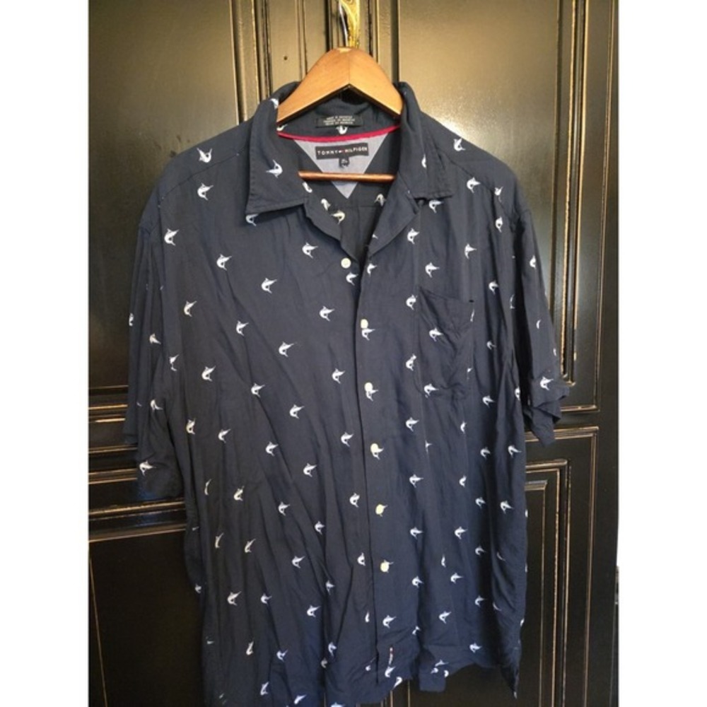 Tommy Hilfiger‎ XL Marlin Motifs,  SL Button Up , Fishing, Summer,  Beach,